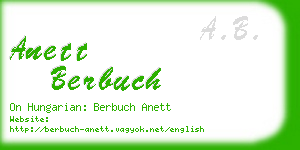 anett berbuch business card